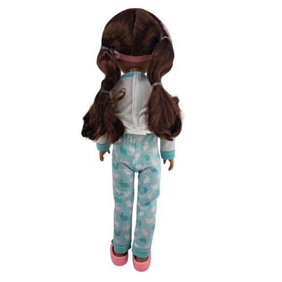 Glitter Girls 14-Inch Pixie Doll Bunny Sleepover Pajama Loungewear Brunette Bow - Picture 3 of 7